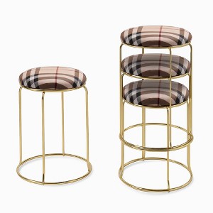 Kings Brand Furniture 4-Pack Stack Stools, Upholstered w/Metal Legs Backless Stackable  Bar and Counter Height Stool, Dining Room Kitchen Chairs - 1 of 4