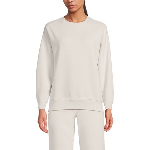 Lands' End Women's Relaxed Serious Sweats Long Sleeve Crewneck ...