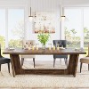 70.9-Inch Wood Dining Room Table,  Rectangular Farmhouse Dining Table for 6-8 People with Solid Pedestal - 2 of 4