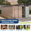 10x14 FT Commercial-Grade Metal Storage Shed - Extra Large Galvanized Steel Shelter with Lockable Doors & Air Vents - 4 of 4