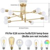 POWLIG 8-Light Gold Mid Century Modern Nordic Sputnik Chandelier Flush Mount - 4 of 4