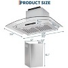 30" Wall Mount Range Hoods, Kitchen Vent Hood, Gesture/Touch/Remote Control, 3 Speed Settings, Stainless Steel ，2 LED Lights - 2 of 2