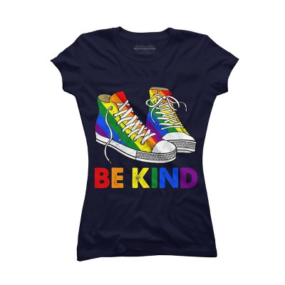 Adult Design By Humans Be Kind Sneakers LGBTQIA PrideBy Legato Tendo T-Shirt