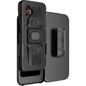 Nakedcellphone Combo for Samsung Galaxy XCover 7 Pro - Rugged Phone Case with Stand and Belt Clip Holster Holder - 1 of 4