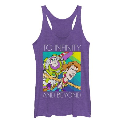 Women's Toy Story Infinity And Beyond Rainbow Racerback Tank Top : Target