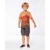 Deux par Deux Boy Printed Organic Cotton Tee Orange Sunset - 4 of 4