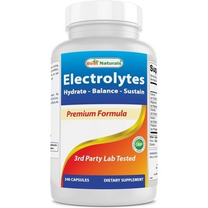 Best Naturals Electrolytes Hydrate-Balance- Sustain Premium Formula 240 Capsules. Gluten Free and Non-GMO. - 1 of 3
