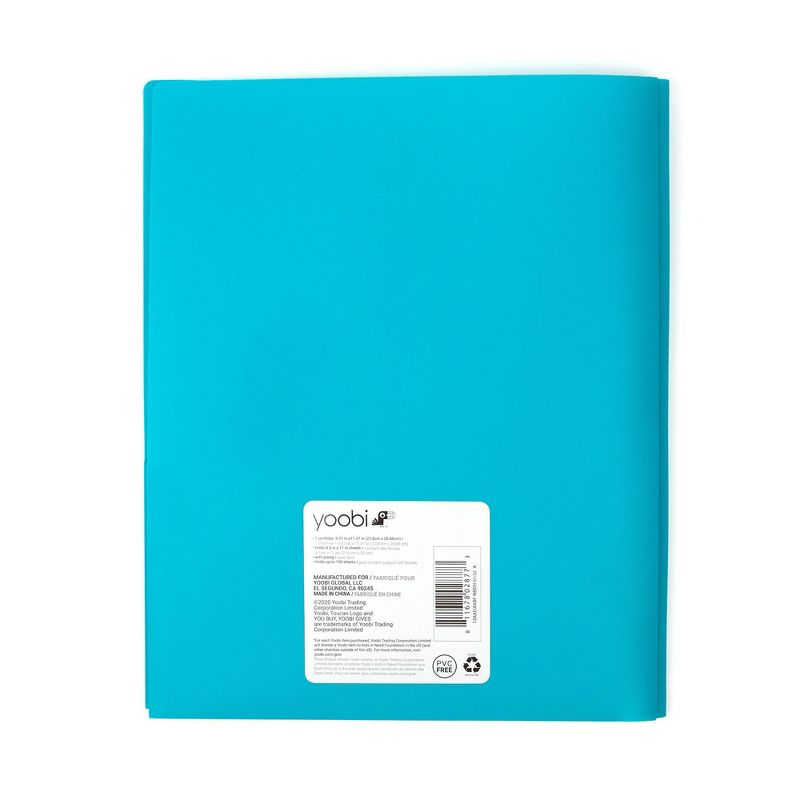 2 Pocket Plastic Folder with Prong Fasteners - Yoobi™, 6 of 10