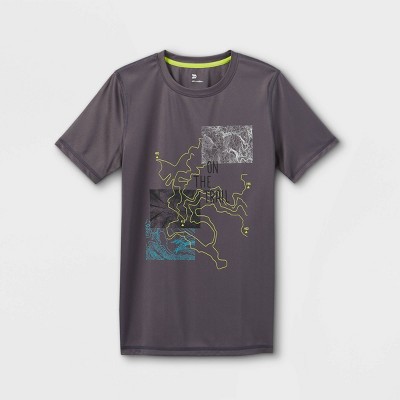 Boys' Short Sleeve 'On The Trail' Graphic T-Shirt - All in Motion™ Gray