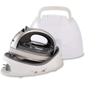 Panasonic NI-WL600 Cordless Portable 1500W Contoured Multi-Directional Steam/Dry Iron, Stainless Steel Soleplate, Power Base and Carrying Case, Silver