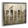 Stupell Industries Fence Perched Country Bird Floating Frame Canvas Art - 2 of 4