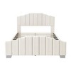 Okak Platform Bed Frame Velvet Upholstered Modern Bed with Vertical Channel Tufted Headboard Noise-Free No Springs Required - 4 of 4