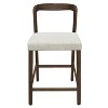 Christopher Knight Home Set of 2 Zion Contemporary Rubberwood Upholstered with Curved Open Back Counter Height Barstools Walnut - 4 of 4