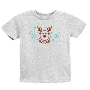 SmileyWorld Reindeer Snowflakes - Youth Short Sleeve Graphic T-Shirt and Toddler Short Sleeve Graphic T-Shirt - 1 of 3