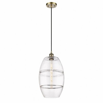 Vaz - 1 Light Cord Hung Mini Pendant In Industrial Style-18.5 Inches Tall and 10 Inches Wide