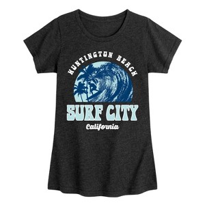 Girls' - Instant Message - Surf City Fitted Short Sleeve Graphic T-Shirt - 1 of 4