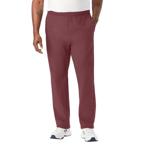KingSize Men's Big & Tall Fleece Open-Bottom Sweatpants - XL, Red