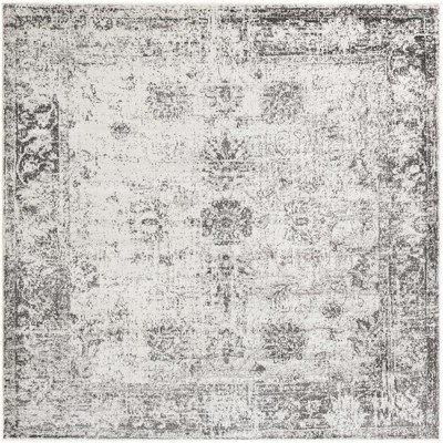 Casino Sofia Gray 8' Square Indoor Synthetic Rug