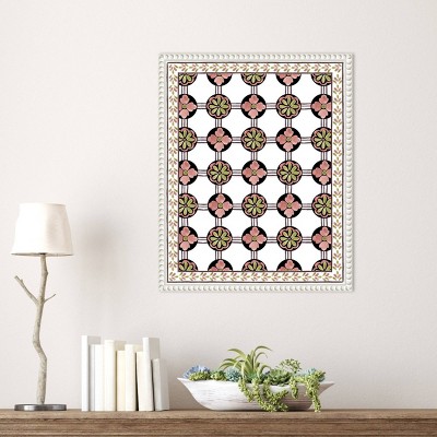 Cubicles II Abstract Floral Canvas Print with White Frame