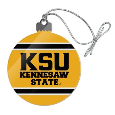 Kennesaw State KSU Stripes Acrylic Christmas Tree Holiday Ornament