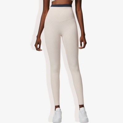 Anna-Kaci Active Women's High Waist Seamless Leggings with Wide Waistband for Workout and Everyday Comfort- Small, Cream