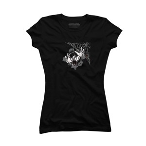 Junior's Design By Humans Halloween theme T-shirt.Spider web By bambino T-Shirt - 1 of 3