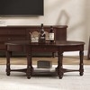 HDZNVF Vintage Oval Coffee Table with Drawer and Storage Shelf, Antique Cocktail Table, Walnut - 3 of 4