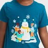 Toddler Boys' Short Sleeve Snowman Graphic T-Shirt - Cat & Jack™ Dark Teal Blue - image 2 of 4