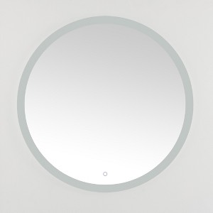 Whit 36" Aluminum LED Round Mirror - LMR1008 - Silver/White - Safavieh - 1 of 4