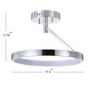 17.5" Metal Owen Dimmable Semi Flush Mount Chrome - JONATHAN Y: Integrated LED, Contemporary Design - 4 of 4
