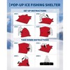 Portable Pop-Up Ice Fishing Tent, Spacious 1 to 2 Person Ice Fishing Shelter, Insulated Hub Shelter Includes Anchors, Wind Ropes & Carry Bag - 3 of 4