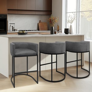 Vatros Upholstered Counter Stool with Metal Frame - 1 of 4
