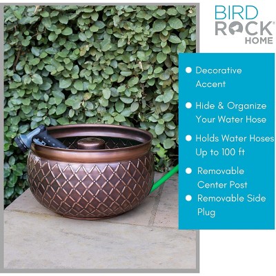Copper Embossed Steel Decorative Water Hose Pot with Drainage Hole