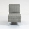 Vynxaria Modular Armless Sectional Sofa Seat Module - Corduroy Fabric, with Back Cushion, Gray, Customizable Layout for Living Space - 3 of 4