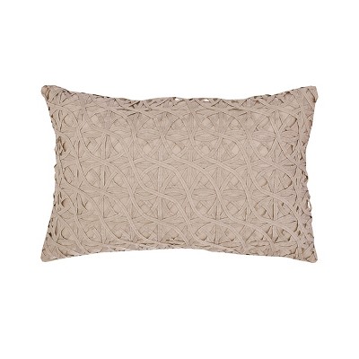 EY Essentials 14" x 22" Ribbon Mesh Sandstone Pillow