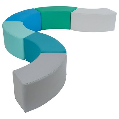 Soft Foam Modular Round Seating Set for Toddlers, 6-Piece