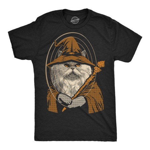 Мужские футболки Crazy Dog T-Shirts, Inc. Mens Funny T Shirts Kitty Wizard Magic Cat Graphic Tee for Men - Crazy Dog Men's T Shirt For Cat Lovers Black XL