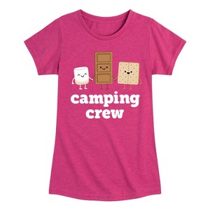 Girls' - Instant Message - Camping Crew Smores Fitted Short Sleeve Graphic T-Shirt - 1 of 4