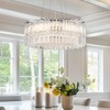 LLHZSY Mordern Glam Drum Crystal Chandelier Round Pendant Light for Kitchen Island -  8-Light 23 3/5"W x 8 7/10"H - 2 of 4