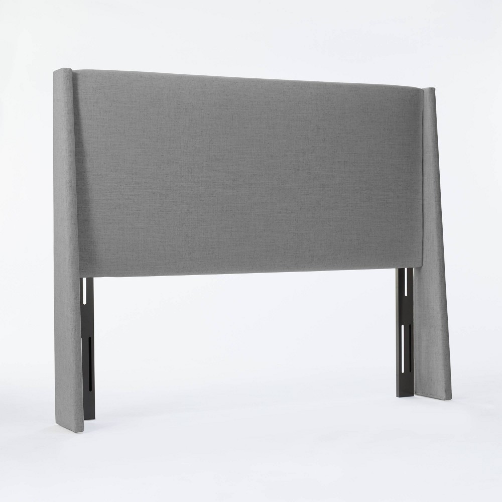 Photos - Bed Frame King Encino Fully Upholstered Headboard Gray - Threshold™ designed with St