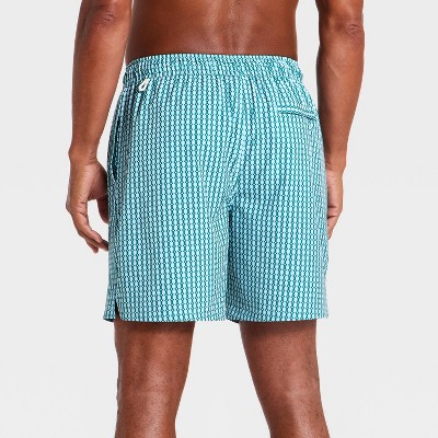Goodfellow & Co Men's 7" Vacation Collection Geometric Print Swim Trunks - Goodfellow & Co™ Blue Geo L — фото 2