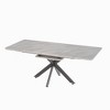 Gulches 62.4" Extendable to 78.15" Gray Dining Table, Mid-Century Modern Kitchen Table with Black Metal X-Shaped Legs, Multi-Use for Dining Room - 4 of 4