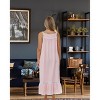 ADR Women's Cotton Nightgown, Cecilia Sleeveless Lace Trim Button Up Long Vintage Night Dress Gown - 2 of 4
