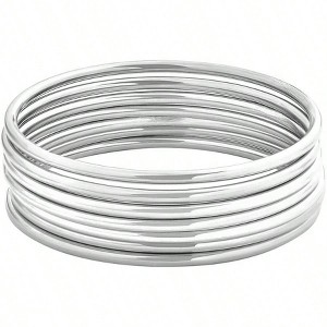 Glossy Thin Round Bangle Bracelet Set for Women, 7 - Piece Set,Fit for any occasion; can be worn with ethnic and casual outfits - 1 of 4