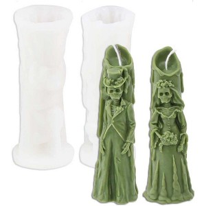 JDICTION 2pcs Ghost Groom & Bride Silicone Molds – For Candle, Resin, Soap Making, Home Decor & DIY Craft Projects - 1 of 4