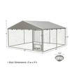 SEVOBAL Pet Doors, Gates and Pens Large Dog Kennel with Swivel Feeder and Waterproof Cover for Outdoor Use, Silver, 10"*10"*5" - 4 of 4