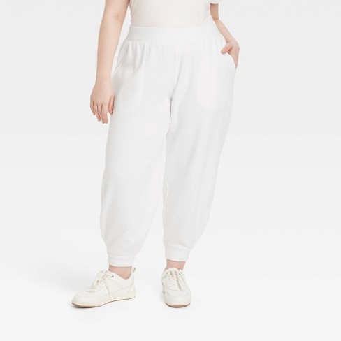 Women's Mid-Rise Sweatpants - Universal Thread™ White 1X