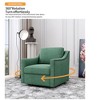 360-degree Swivel Armchair with Cotton Linen Upholstery and Wooden Legs - 3 of 4