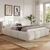 Upholstered Platform Bed with Thick Headboard, Boucle Fabric Grounded Frame Bed for Bedroom-Baofuwish - 2 of 4