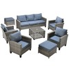 XIZZI Outdoor Sectional Sofa Set, Modular Outdoor Wicker Sofa Set with Optional Solar Table, Ottomans or Fire Pit in 6 Colors, All-Weather Design - 2 of 4